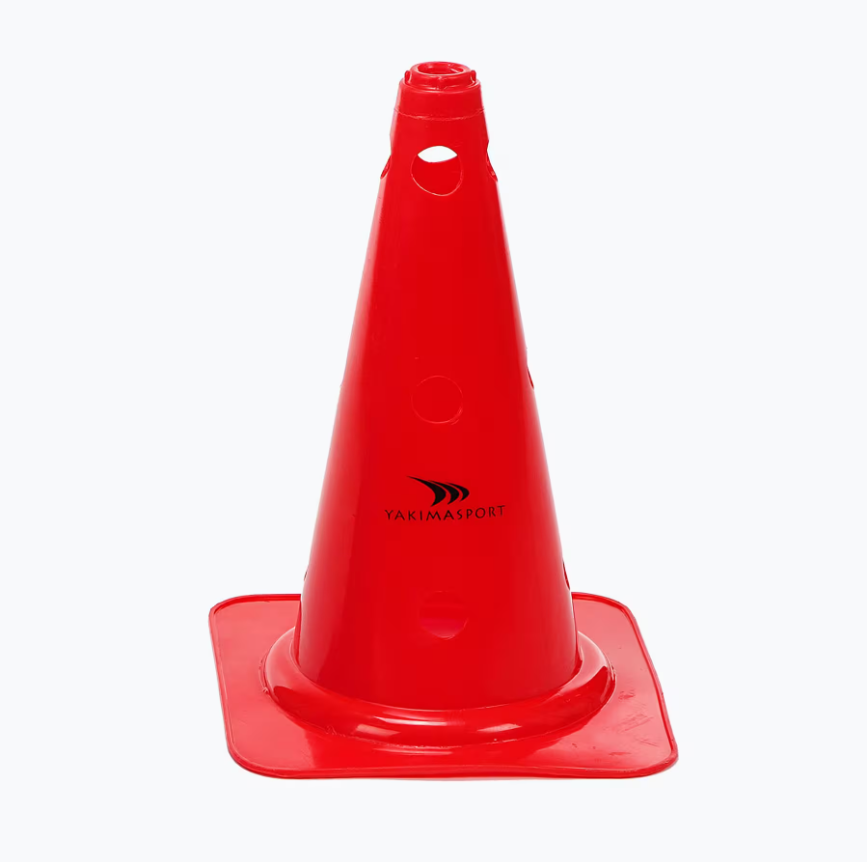 Pachołek wysoki z otworami, dziurami 38 cm Czerwony