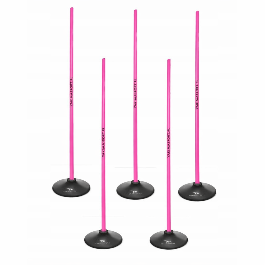 Tor przeszkód slalomowy 100cm laski + podstawa 1,5kg Różowy 1 Tor przeszkód slalomowy 100cm laski + podstawa 1,5kg Różowy